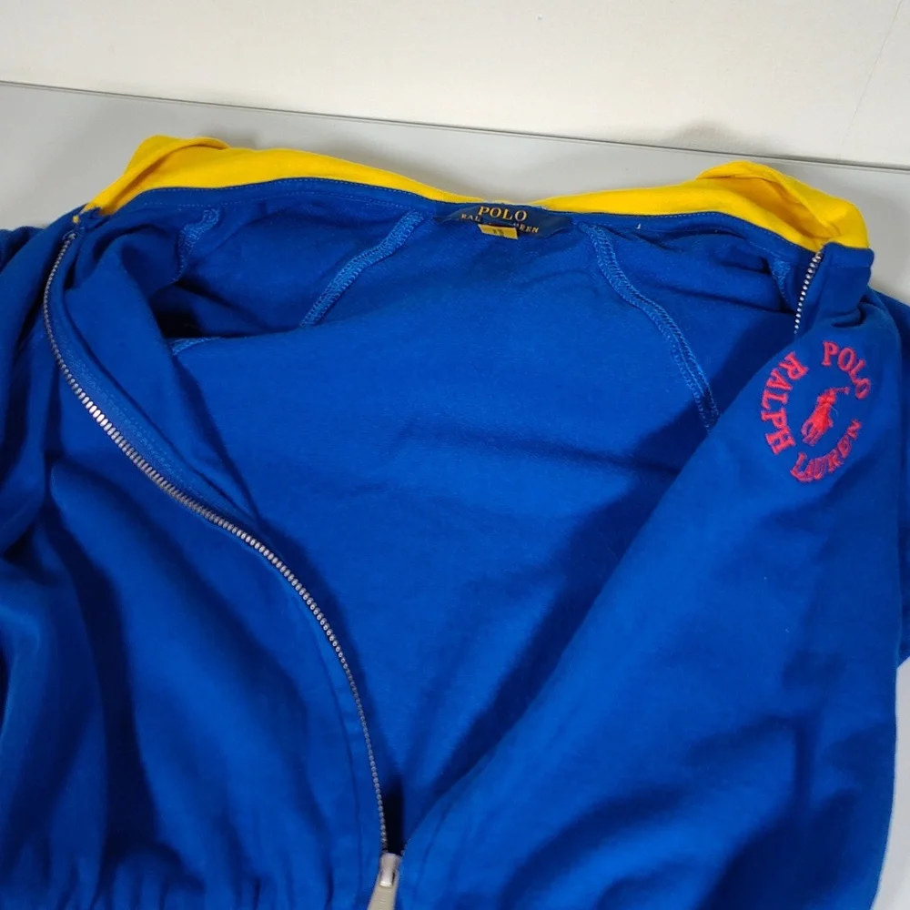 Polo Ralph Lauren Girls Spa Terry Fleece Hooded Romper L 12-14‎